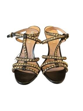 Y2k Pura Lopez Studded Leather Strappy High Heels